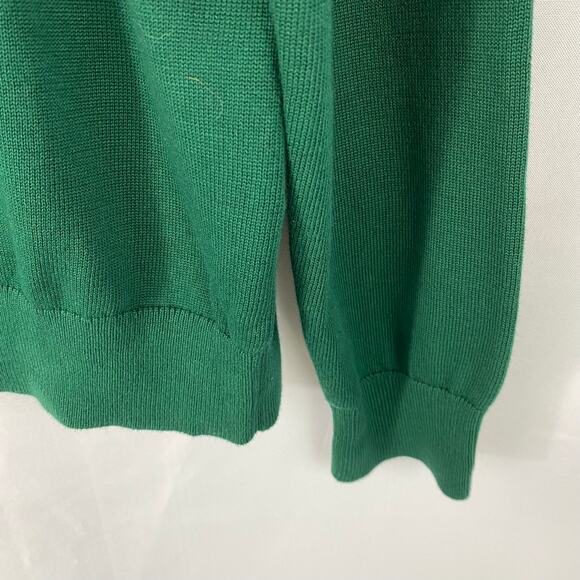 Lands End Supima Cotton Grandpa Sweater Men Size XLT Hunter Green Dad V-neck - Picture 4 of 10